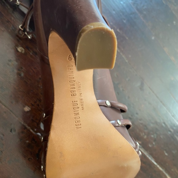 NWOT Veronique Branquinho ROOT BEER Brown Sandals - 39/8 -GLADIATOR INSPO Style - Picture 9 of 12